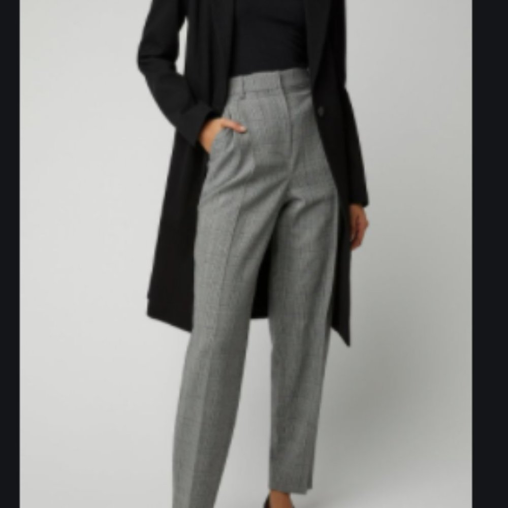 COS dark grey wool pleated pants